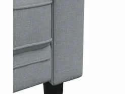 Clicnbuy Sofá Chesterfield de 3 plazas tela claro Gris New