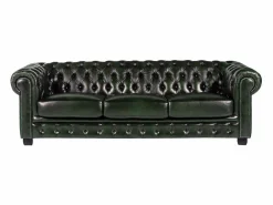Sofá chesterfield de 4 plazas 100% piel Verde BRENTON^LINEA SOFA Outlet