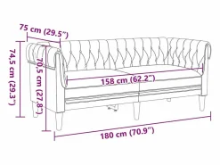 Clicnbuy Sofá chesterfield de 2 plazas tela marrón Marru00f3n Online