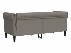 Sofá Chesterfield de 2 plazas tela gris taupe^Clicnbuy Sale