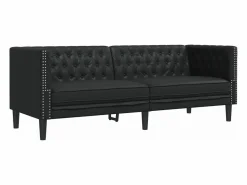 Clicnbuy Sofás Chesterfield|Sofás De Piel Sintética|Sofá Chesterfield de 3 plazas cuero artificial
