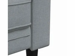Sofá Chesterfield de 3 plazas tela claro^vidaxl