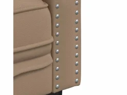 Sofá Chesterfield de 2 plazas cuero artificial marrón capuchino^Clicnbuy Clearance