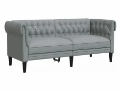 Clicnbuy Sofás Chesterfield|Sofá Chesterfield de 2 plazas tela claro