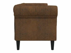 vidaxl Sofás Chesterfield|Sofá Chesterfield de 3 plazas tela marrón