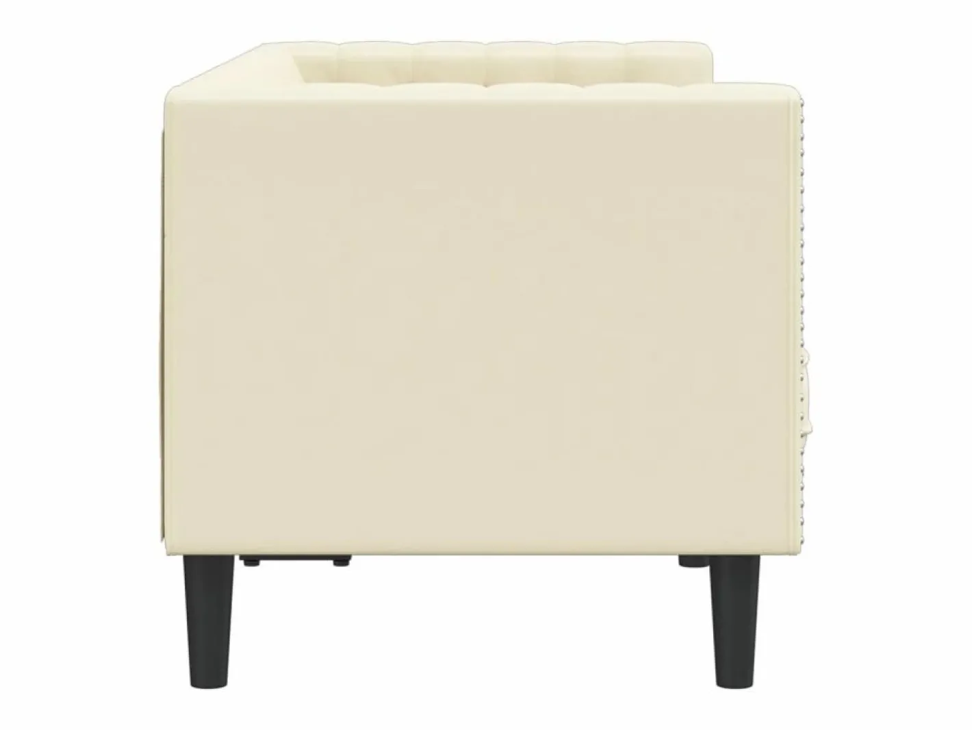 Clicnbuy Sofás Chesterfield|Sofás De Piel Sintética|Sofá Chesterfield de 2 plazas cuero artificial blanco