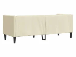 Clicnbuy Sofá Chesterfield de 3 plazas cuero artificial blanco Crema Clearance