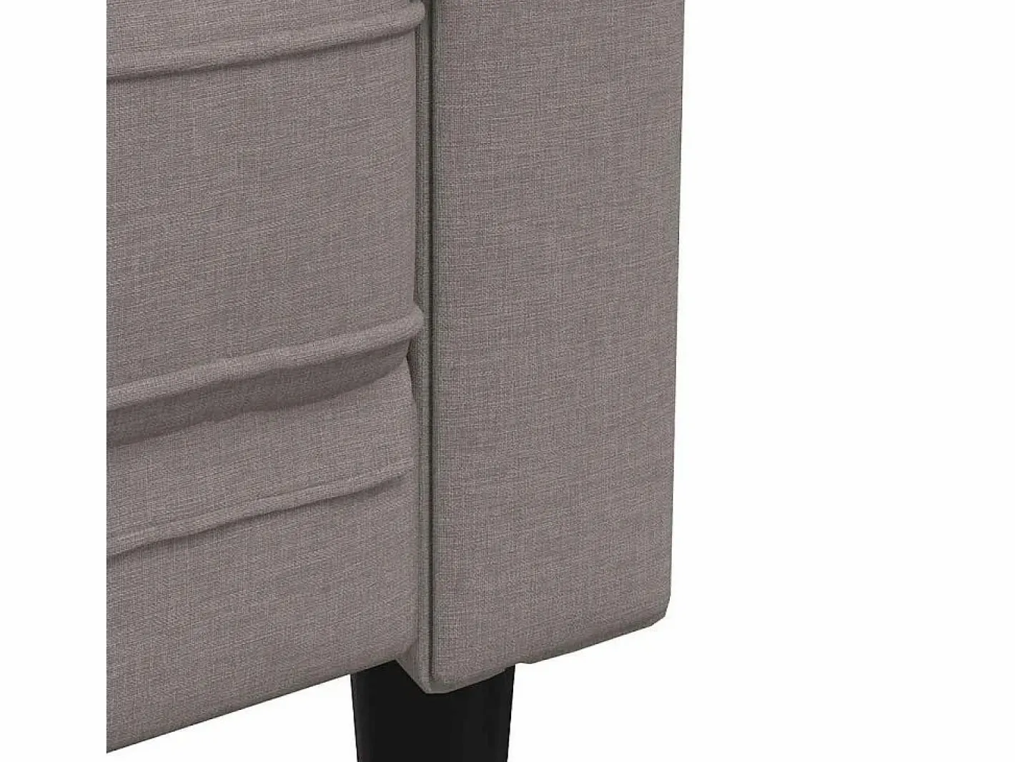 Sofá Chesterfield de 3 plazas tela gris taupe^vidaxl
