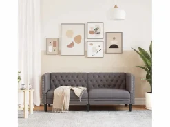 Sofá Chesterfield de 2 plazas cuero artificial^Clicnbuy Discount