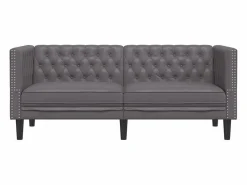 Sofá Chesterfield de 2 plazas cuero artificial^Clicnbuy Discount