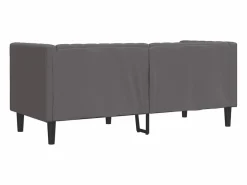 Sofá Chesterfield de 2 plazas cuero artificial^Clicnbuy Discount