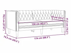 Sofá Chesterfield de 2 plazas cuero artificial^Clicnbuy Discount
