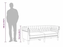 vidaxl Sofá Relax|Sofá Chesterfield de 2 plazas tela