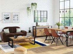 Sofá club 2 plazas piel envejecida color marrón BAUDOIN^LINEA SOFA Outlet