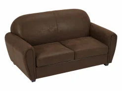 Vente-unique Sofá Vintage|Sofás Club|Sofá club de 3 plazas VICTORY III en microfibra con efecto cuero envejecido