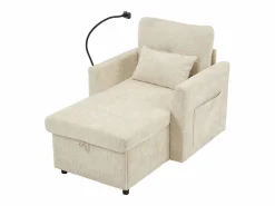 Hauss Spole Sofá con 2 bolsillos laterales y espacio de almacenamiento - Tela de chenilla - Beige Sale