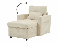 Hauss Spole Sofá con 2 bolsillos laterales y espacio de almacenamiento - Tela de chenilla - Beige Sale