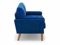 DripeX Sofá Escandinavo|Sofá De Terciopelo|Sofá con 2 escandinavos 2 asientos, mini sofá de sillón en terciopelo de loveseat, sillón de sala de estar con reposabrazos, 121x77x87cm -