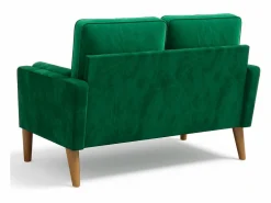 DripeX Sofá con 2 escandinavos 2 asientos, mini sofá de brazo enrollado en terciopelo de loveseat, sillón de sala de estar con reposabrazos, 121x77x87cm - Verde Outlet