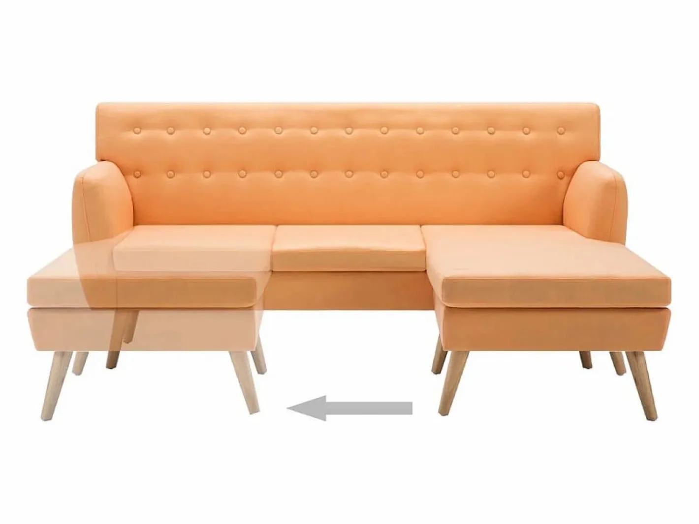 Sofá con forma de L tapizado tela 171,5x138x81,5 cm^vidaxl Outlet