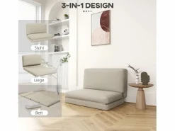 Sofá convertible 3 en 1, terciopelo , colchón grueso, plegable y cómodo, carga 240 kg (275x120x10cm)^ Online
