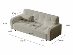 Concept-Usine Sofá De Tela|Sofá Cama|Sofá convertible 3 plazas de tela COPENHAGUE