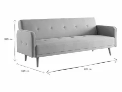 Sofá convertible 3 plazas diseño escandinavo azul ULLA^Miliboo