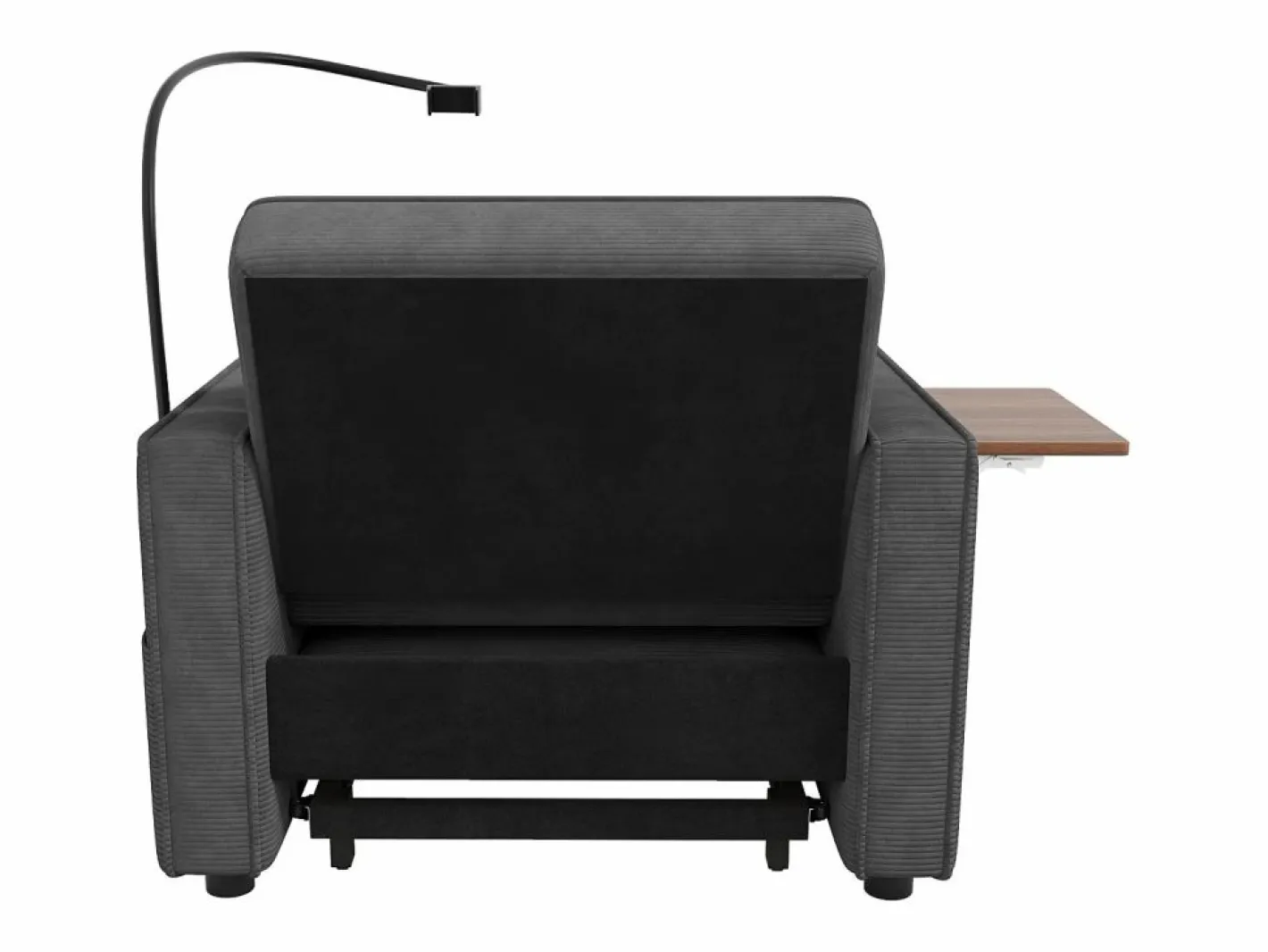 OKWISH Sofá convertible con puerto USB y soporte para teléfono, respaldo ajustable - Pana oscuro Gris Best