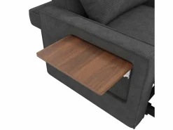 OKWISH Sofá convertible con puerto USB y soporte para teléfono, respaldo ajustable - Pana oscuro Gris Best