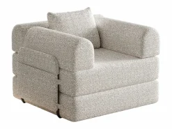 OKWISH Sillón Cama|Sofá convertible con reposabrazos acolchados y bolsillos laterales, estructura de metal - Chenilla
