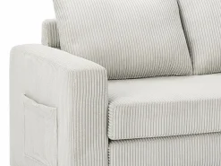 Vente-unique Sofá convertible de 2 plazas MIRTO en pana Beige Hot