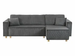 Concept-Usine Sofá convertible esquinero 4 plazas de pana COSY Gris Outlet