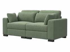 Sofá Escandinavo|Sofá Vintage|Sofá convertible express de 2 plazas en tela - con taburete con almacenaje - sofá esquinero de pana con otomana - moderno y cómodo