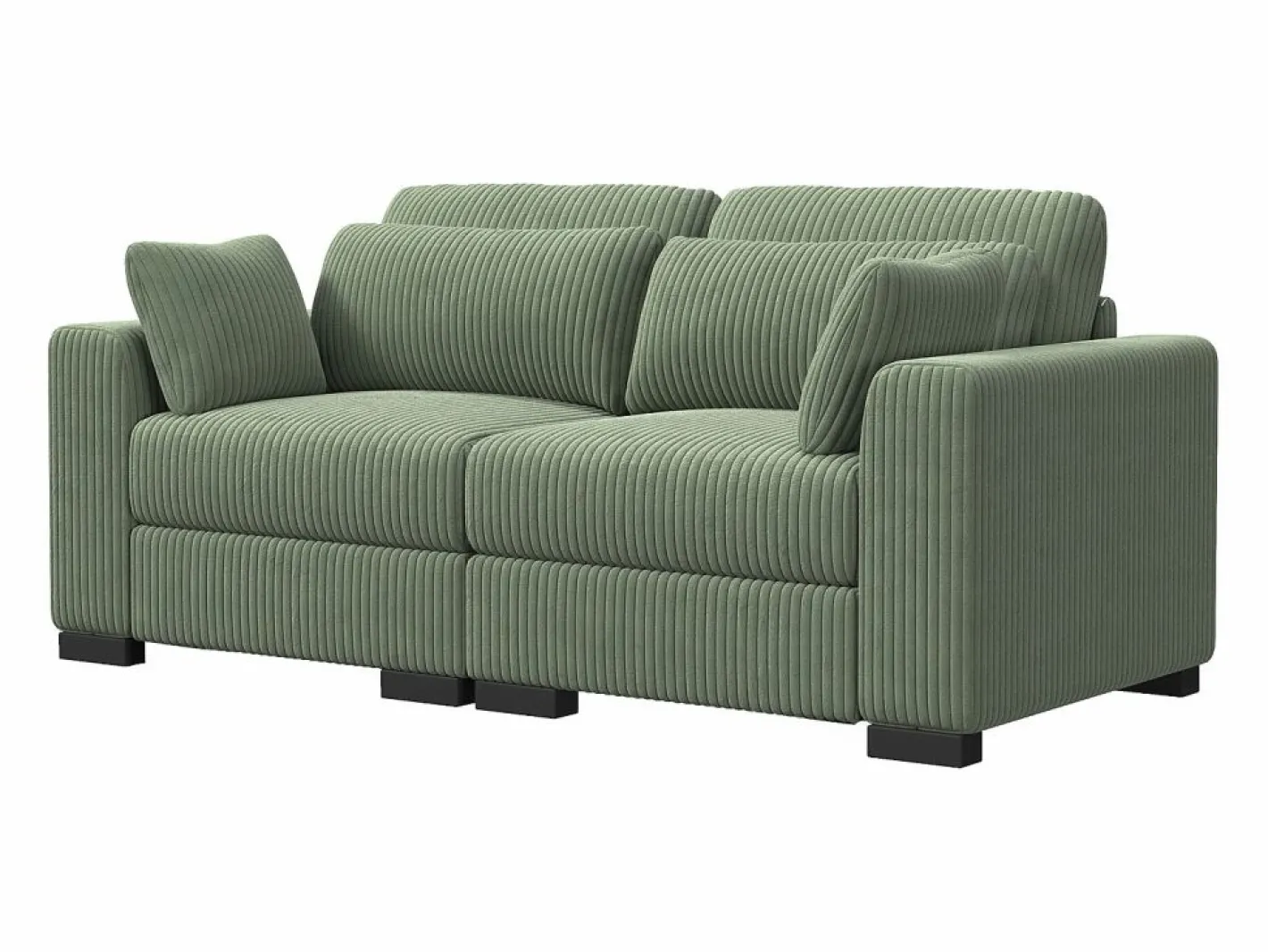 Sofá Escandinavo|Sofá Vintage|Sofá convertible express de 2 plazas en tela - con taburete con almacenaje - sofá esquinero de pana con otomana - moderno y cómodo