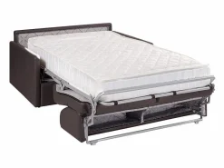 Vente-unique Sofás De Piel Sintética|Sofá convertible exprés polipiel asiento viscoelástico 120 cm colchón 22 cm CALIFE