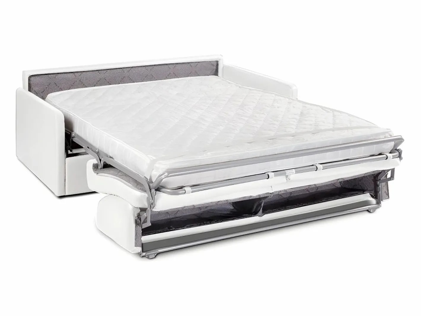 Vente-unique Sofás De Piel Sintética|Sofá convertible exprés polipiel asiento viscoelástico 160 cm colchón 14 cm CALIFE