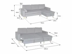 Sofá convertible JAMES 3 plazas en terciopelo^Happy Garden Sale