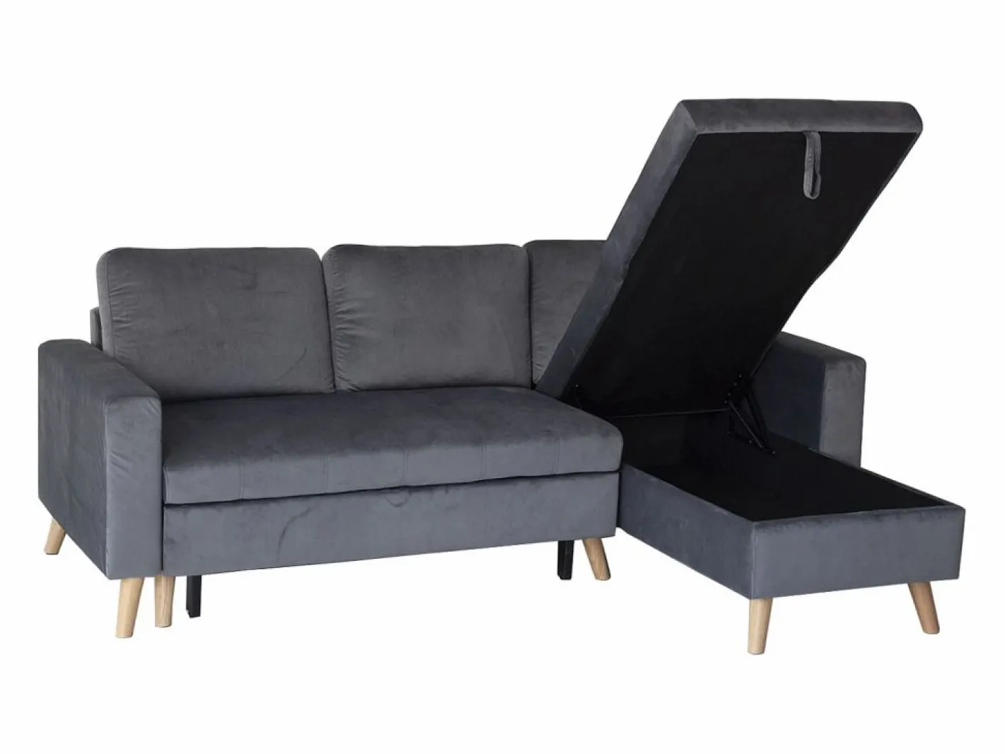 Sofá convertible JAMES 3 plazas en terciopelo^Happy Garden Sale