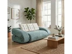 Sofá convertible Okoa 2 plazas - salvia y blanco Verde claro