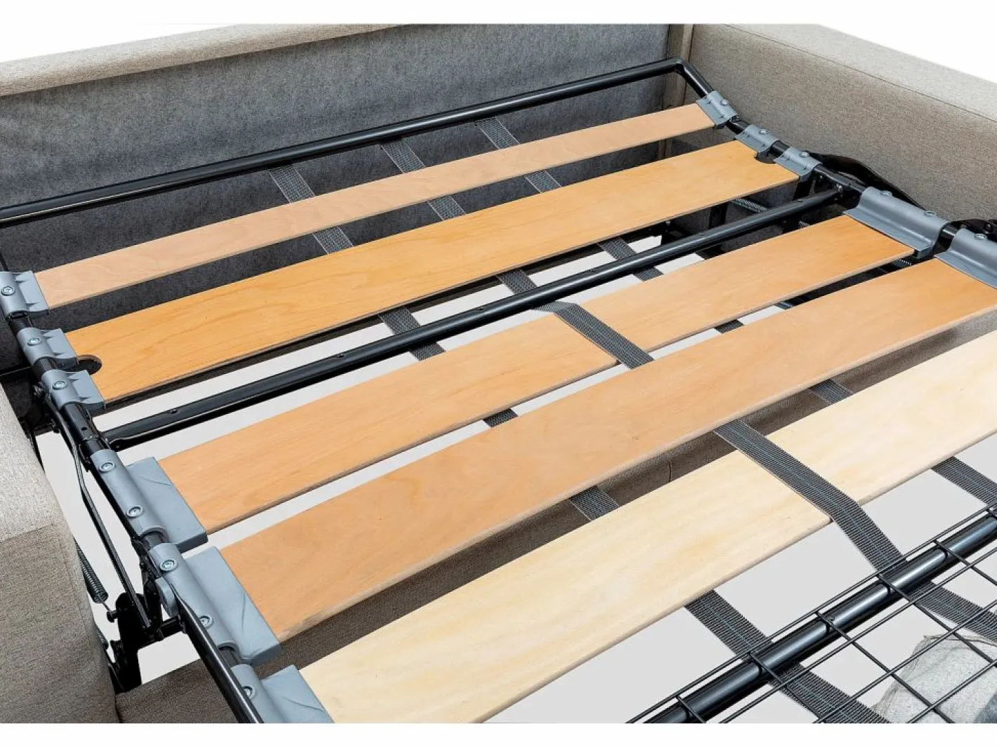 Sofá convertible polipiel asiento viscoelástico 140 cm lamas anchas 18 cm CALIFE^Vente-unique Discount