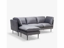 Modus Sofa Sofá Modular|Sofá de 3 palzas esquinero modular de terciopelo con patas negras Sortes