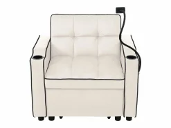 Sofá de 1 plaza - Sillón con portavasos y soporte para teléfono - terciopelo^ Discount