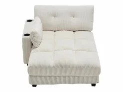 Sofá de 1 plaza con reposabrazos - Sofá relax con 2 portavasos y bolsillos laterales - pana^ Discount