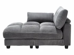 Sofá de 1 plaza con reposabrazos - Sofá relax con 2 portavasos y bolsillos laterales - pana Gris Online