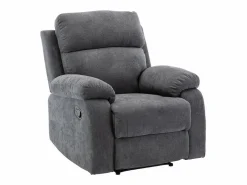 Vente-unique Sofá de 3 plazas, 2 plazas + sillón tela gris TOLZANO Gris antracita Outlet