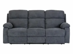 Vente-unique Sofá de 3 plazas, 2 plazas + sillón tela gris TOLZANO Gris antracita Outlet
