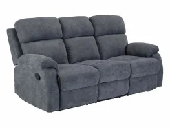 Vente-unique Sofá de 3 plazas, 2 plazas + sillón tela gris TOLZANO Gris antracita Outlet
