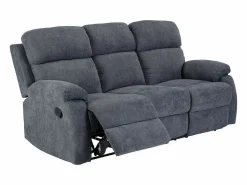 Vente-unique Sofá de 3 plazas, 2 plazas + sillón tela gris TOLZANO Gris antracita Outlet
