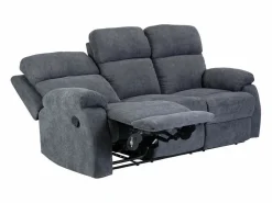 Vente-unique Sofá de 3 plazas, 2 plazas + sillón tela gris TOLZANO Gris antracita Outlet