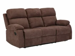 Vente-unique Conjunto Sofá Y Sillón|Sofá de 3 plazas, 2 plazas + sillón tela marrón TOLZANO